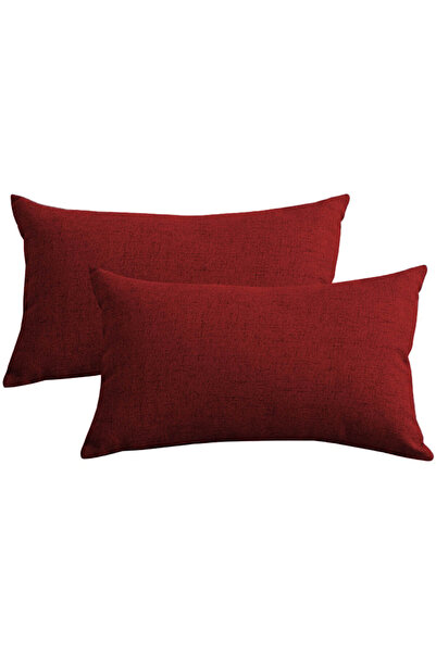 In House 2 Pieces Linen Decorative Cushion Set Solid Design - 50x30 cm