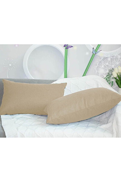 In House 2 Pieces Linen Decorative Cushion Set Solid Design - 50x30 cm