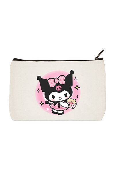 designedfy Kuromi 3 - Αδιάβροχη υφασμάτινη τσάντα μακιγιάζ, θήκη για στυλό και σετ πορτοφολιού