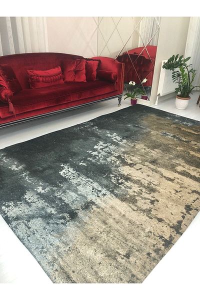 Madame Clean Home Turquoise Jet Model Velvet Carpet Cover - 4 M2 (160x230)