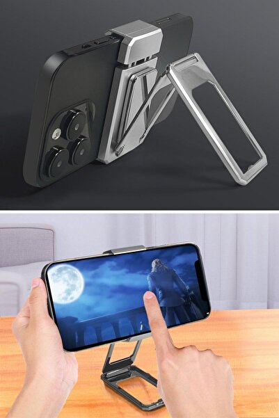 Buffer ® Περιστρεφόμενο 360 μοίρες Μεταλλικό στήριγμα βάσης τηλεφώνου Συμβατό με όλους τους τύπους τηλεφώνου