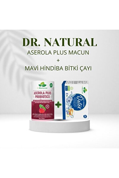 DRNATURAL Mavi Hindiba Detox Çayı 30 Şase ve Aserola Bağırsak Kürü Macunu 240...