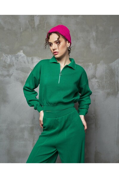 GIA - ART Σετ αθλητικής φόρμας πλεκτό με φερμουάρ στο λαιμό