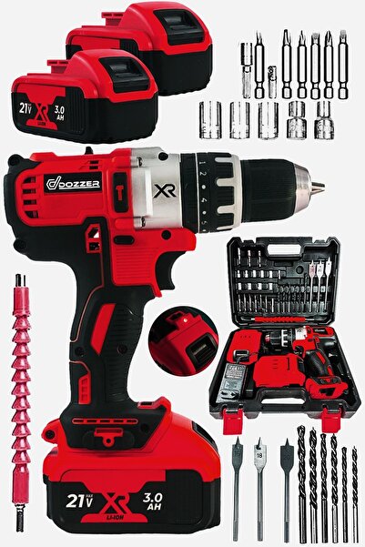 DOZZER Magnezyum Seri Darbeli 21 Volt 3 Amper Metal Gövde Metal Mandren Çift ...
