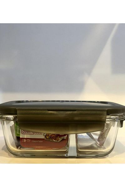 Lock & Lock Locknlock Euro - 320 ml Gray Oven and Storage Container with Lock and Compartment