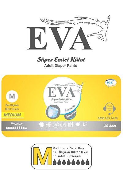 EVA Premium Emici Külot Hasta Bezi 30lu S-m-l-xl