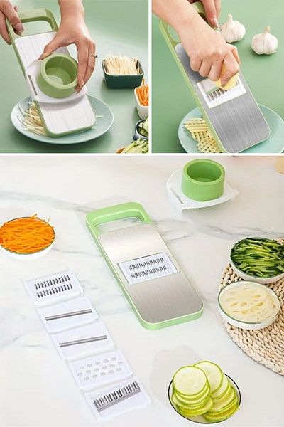 Buffer ®   Chopper with 7 Different Blades Sharp Practical Kitchen Grater Chopper