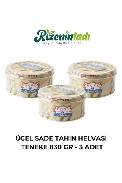 Üçel Üçel Plain Tahini Halva - Tin 830 G, 3 Pieces