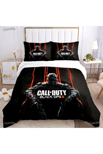 Elmas Dizayn 160*240 سم. طقم غطاء لحاف فردي من الساتان الأسود والقطن - Call O...