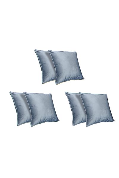 In House 6 Pieces Velvet Decorative Cushion Set Solid Design - 45x45 cm