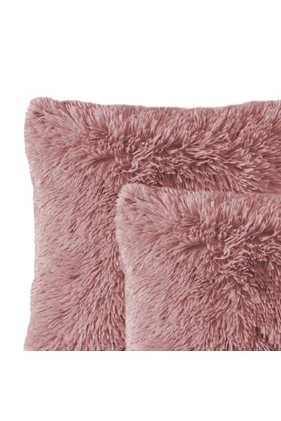 In House 2 Pieces Fur Decorative Cushion Set Soild Design - 45x45 cm
