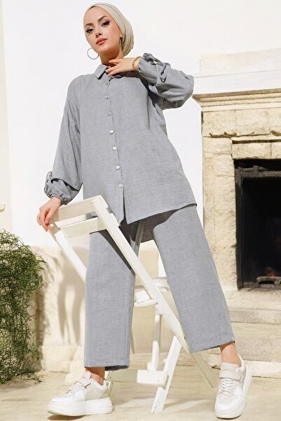 HAKKE Linen Women's Double Suit - Buttoned