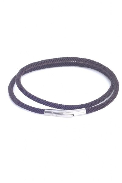 LABALABA MEN'S STEEL CLOSURE BROWN ACRYLIC COIL BRACELET