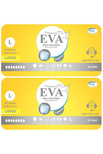 EVA 60 Pieces Large Classic Panties - Women's and Men's Patient Diapers