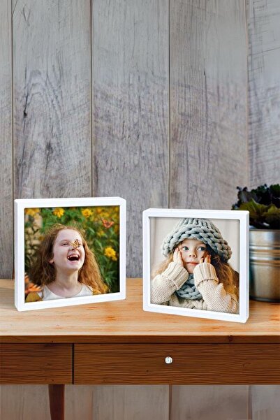 CRAFT STR Adhesive Disconnect White Pola Frames - Pack of 5 14x14cm Desktop and Wall Frame