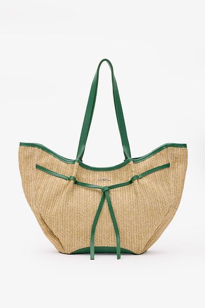 LOVENTA Wicker and Green Niesha Allure-Mer - Large Tote Bag