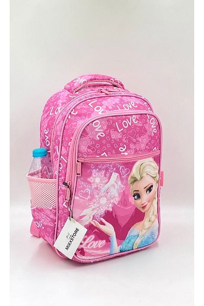 ms mixxstore Rucsac de școală primară cu model de dragoste de culoare roz cu nutriție ortopedică