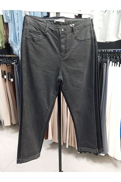 AKŞEN GİYİM Plus Size Thin Designed Lycra Classic Cut Jeans - Pipe Leg Summer