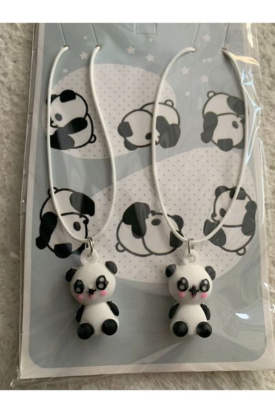 İYİ MODA 2 Best Friends Cute Panda Dating Necklace