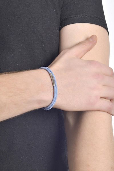 LABALABA MEN'S STEEL CLOSE ANTHRACITE ACRYLIC COIL BRACELET