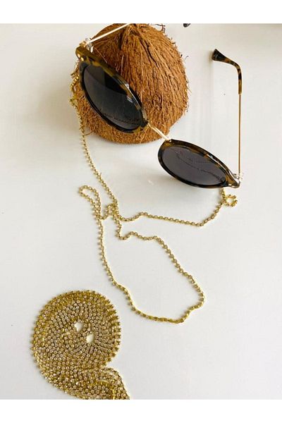 canan dizayn Stoned Gold Glasses Hanger Rope
