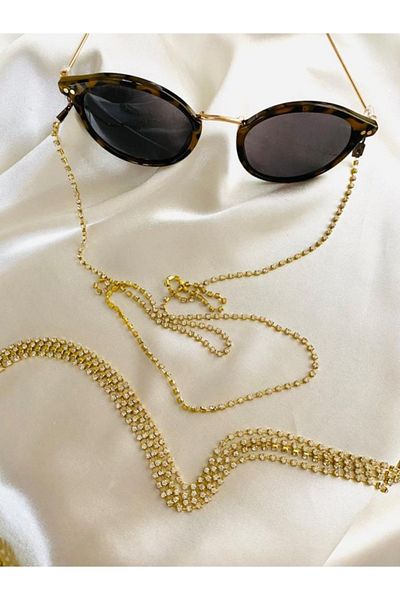canan dizayn Stoned Gold Glasses Hanger Rope