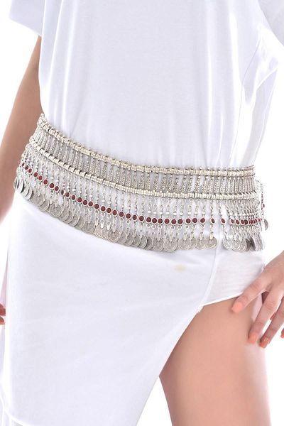 LABALABA WOMEN'S ANTIQUE SILVER PLATED DESIGN BELT