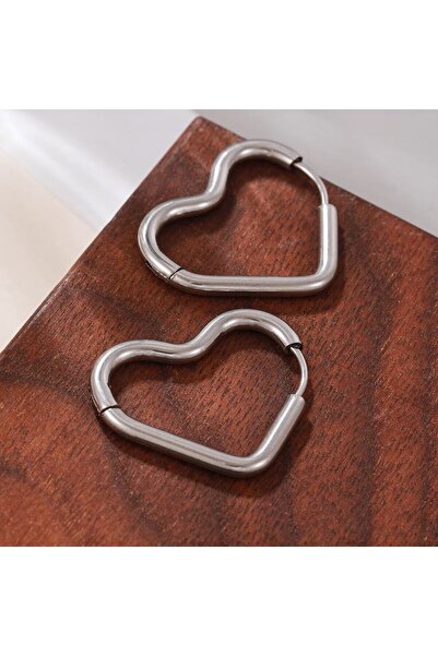 İYİ MODA 316L Stainless Steel Heart Earrings Non Darkening Anti Allergic Earrings