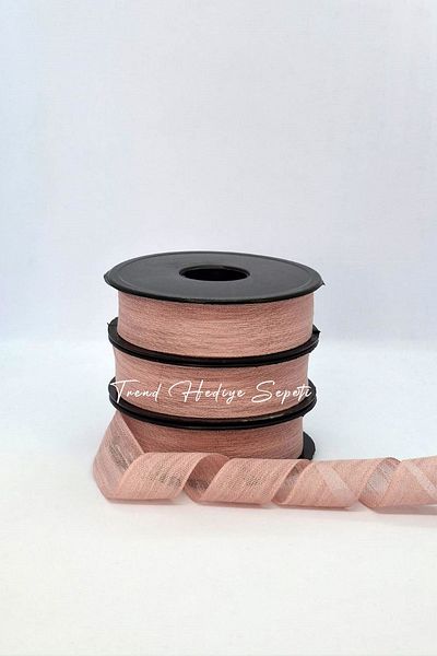 Trend Hediye Sepeti 20 Meters Linen Ribbon Nope - Dowry Chest, Wedding Candy Gift, 2.5 Cm
