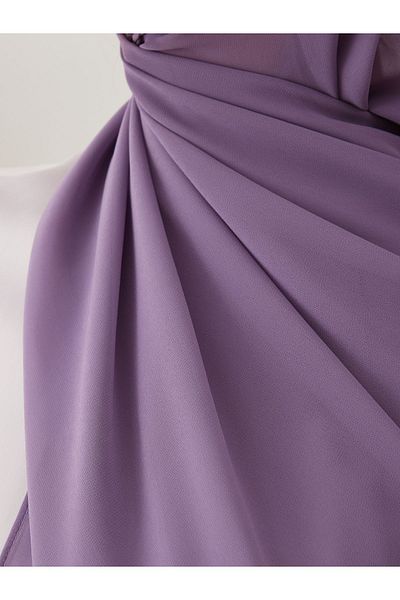Femple Modest Λιλά Luxury Chiffon Σάλι Μικρού μεγέθους - 145x55cm Hijab