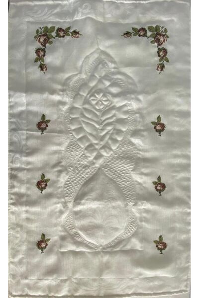 Vinezza Home Collection Çeyizlik 6 Parça Gül Nakışlı Etamin Seccade Takımı Bo...