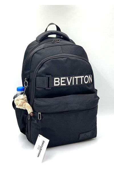 Bevitton Προσαρμοσμένη σατινέ αδιάβροχη υφασμάτινη σχολική τσάντα πλάτης Unisex μεγάλου μεγέθους /1630