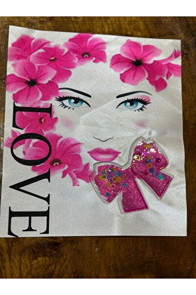 Gönülden Tasarım Roza Cvetni dezen - 3D pokretna aplikacija sa šljokicama i m...