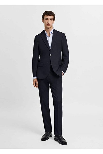 MANGO Man Μπουφάν blazer με λεπτή εφαρμογή από ελαστικό ύφασμα