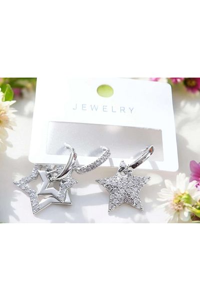 ÇEÇEN HOME Steel Color Not Throwing Guaranteed Billed Earrings