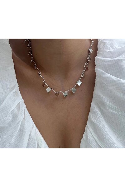 İYİ MODA Özel Tasarım Sıralı Kalp Kolye