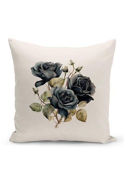 Bertille Home Flower Series Double Sided Digital Printed Throw Pillow Case (Cushion Cover)