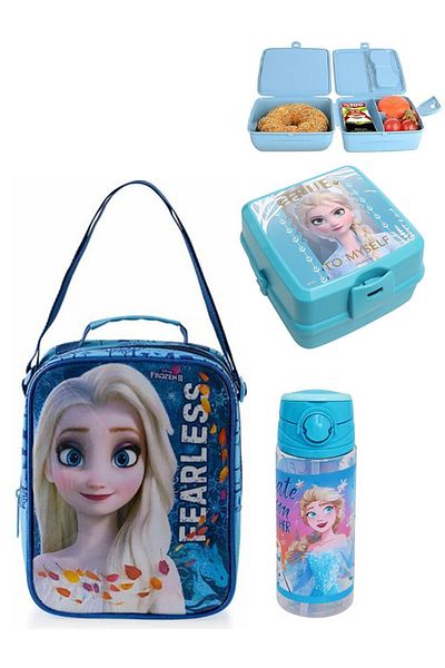 ELSA Frozen Premium Licensed 3-Piece Nutrition Set - Bag, Water Bottle and Feeding Bowl