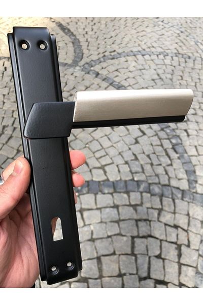 İyem Luxury Linda Mirrored Door Handle (Δωμάτιο) Μαύρο Ματ - Σατέν