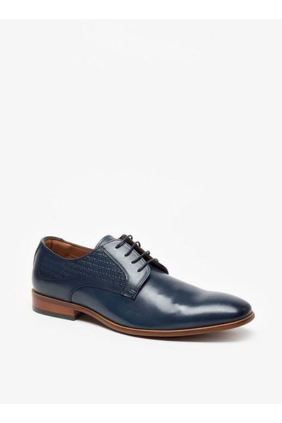 Duchini Men's Solid Lace-Up Derby Shoes