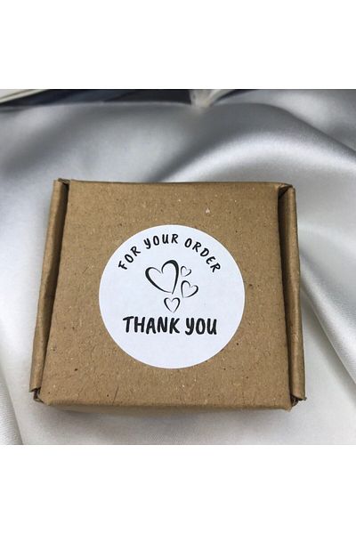 bisaccia Black and White Heart Thank You Label - 4 Cm, 40 Pieces