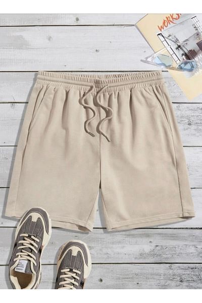 DEZZİİ Μπεζ κοντό σορτς Unisex