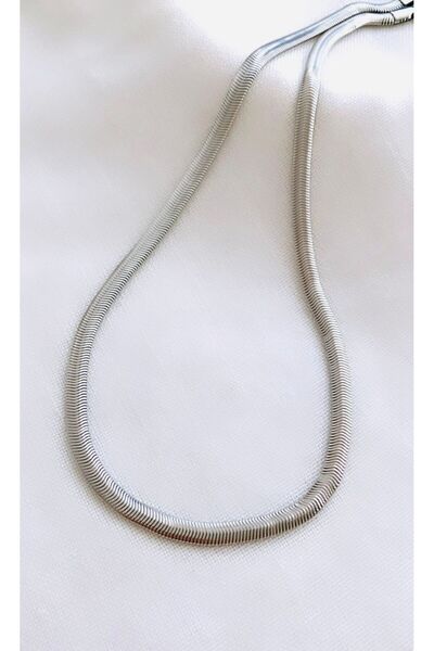 VNS Accessories قلادة فضية على شكل سمكة إيطالية موديل للجنسين من الفولاذ (44 سم)