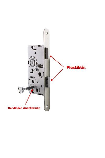 Badem10 Door PVC Wood WC Bathroom Room Mortise Left Lock Body Lock Cylinder Free Barrel Free Self Keyed