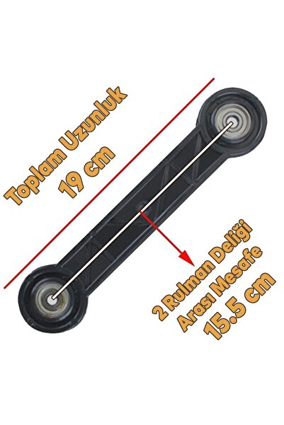 Badem10 4 Adet Beşik Sallama Aparatı (İki Delik Arası 15.5 cm) Çocuk Bebek Beşiği Takımı Aparatı Seti Siyah