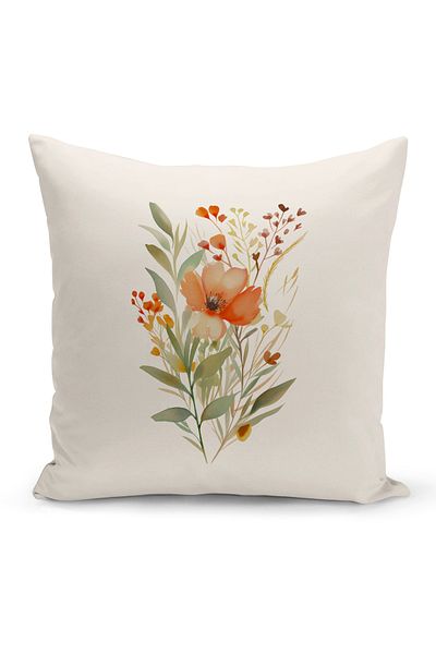 Bertille Home Flower Series Double Sided Digital Printed Throw Pillow Case (Cushion Cover)