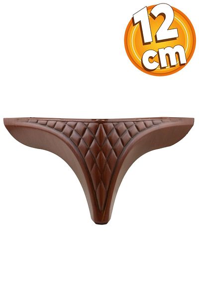Badem10 Picioare de bază cu model din lemn maro - Mobilier de lux tip fagure, picior de canapea puf de 12 cm