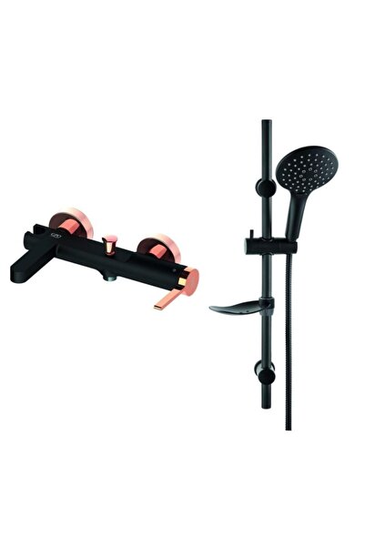 GPD Gildo Mbb165-s-r Banyo Bataryası Siyah Rose Gold + Dst57-s Siyah Duş Seti