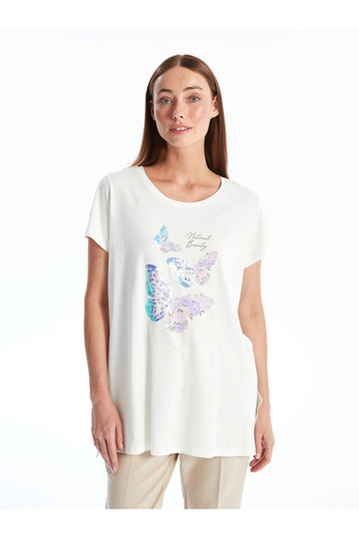 LC Waikiki Lcwaikiki Basic Crew Neck Embroidered Women's Tunic