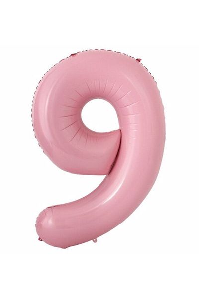 Parti Station Number Foil Balloon Pink Number Balloon Baby Pink 9 Year Old Balloon 76 Cm Number Balloon Flying Balloon Helium Balloon